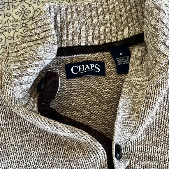 Men's Beige Sweater with Elbow Patches - Picture 2 of 2